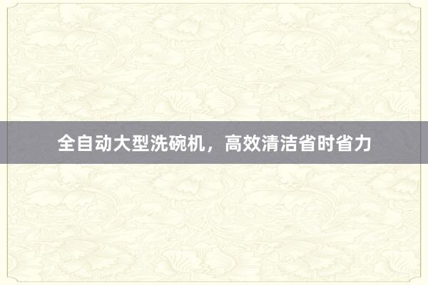 全自动大型洗碗机，高效清洁省时省力